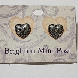 Brighton Crystal Scrolled Heart‎ Stud earrings
